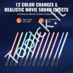 Šviesos kardų rinkinys su 12 RGB spalvų ir 4 garso efektais, 975 mm ilgio, 2 vnt | Įkraunami, su aliuminio rankenomis ir judesio valdymu - Image 3