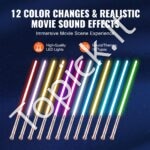 Šviesos kardas su 12 RGB spalvų ir 16 garso efektų, 1117 mm ilgio | Įkraunamas, su aliuminio rankena ir judesio valdymu - Image 3