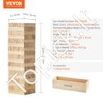 Medinis kaladėlių bokštas ir Domino žaidimas – 54 blokelių - Image 7