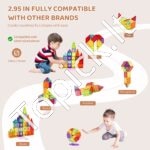 181 dalių Magnetinių Kaladėlių Rinkinys Vaikams | Kūrybiškas ir Lavinantis Žaislas su Spalvingomis Formomis - Image 4