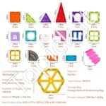 181 dalių Magnetinių Kaladėlių Rinkinys Vaikams | Kūrybiškas ir Lavinantis Žaislas su Spalvingomis Formomis - Image 6