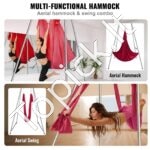 Aerial jogos hamakas su stovu – raudonas oro jogos rinkinys 6 x 2,6 m - Image 5