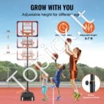 Reguliuojamo aukščio lauko krepšinio stovas 152–213 cm – mobilus basketball stovas su lenta, ratukais ir užpildomu pagrindu - Image 3