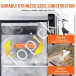 Komercinis šaldytuvas -1100 l, dviejų durų, nerūdijančio plieno, automatinis atitirpimas, 6 lentynos, temperatūra -2–+8 °C, su ratukais - Image 7