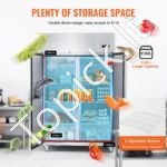 Komercinis šaldytuvas -1100 l, dviejų durų, nerūdijančio plieno, automatinis atitirpimas, 6 lentynos, temperatūra -2–+8 °C, su ratukais - Image 6