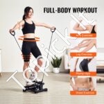 Mini stepperis su sukimąsiais judesiais ir pasipriešinimo juostomis – kompaktiškas treniruoklis namams ir biurui (150 kg) - Image 7