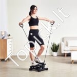 Mini stepperis su sukimąsiais judesiais ir pasipriešinimo juostomis – kompaktiškas treniruoklis namams ir biurui (150 kg) - Image 2