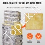 Lanksti aliuminio oro žarna su izoliacija 7,6 m, Ø 130 mm – triukšmą slopinantis ortakis šildymo ir vėdinimo sistemoms - Image 8