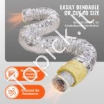 Lanksti aliuminio oro žarna su izoliacija 7,6 m, Ø 130 mm – triukšmą slopinantis ortakis šildymo ir vėdinimo sistemoms - Image 6