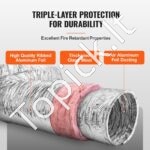 Lanksti aliuminio oro žarna su izoliacija 7,6 m, Ø 208 mm – triukšmą slopinantis ortakis šildymo ir vėdinimo sistemoms - Image 7