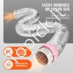 Lanksti aliuminio oro žarna su izoliacija 7,6 m, Ø 208 mm – triukšmą slopinantis ortakis šildymo ir vėdinimo sistemoms - Image 6