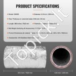 Lanksti aliuminio oro žarna su izoliacija 7,6 m, Ø 208 mm – triukšmą slopinantis ortakis šildymo ir vėdinimo sistemoms - Image 3