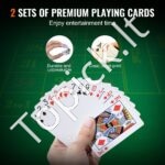 200 vnt. plastikinis pokerio žetonų rinkinys su lagaminu | Kompaktiškas žaidimų komplektas 6–7 žaidėjams | Kortos, kauliukai, mygtukai - Image 6