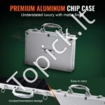 200 vnt. plastikinis pokerio žetonų rinkinys su lagaminu | Kompaktiškas žaidimų komplektas 6–7 žaidėjams | Kortos, kauliukai, mygtukai - Image 4