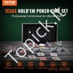 Profesionalus pokerio rinkinys – 300 žetonų, aliuminis lagaminas, kortos, kauliukai ir mygtukai - Image 8