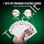 Profesionalus pokerio rinkinys – 300 žetonų, aliuminis lagaminas, kortos, kauliukai ir mygtukai - Image 6