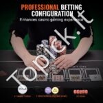 Profesionalus pokerio rinkinys – 300 žetonų, aliuminis lagaminas, kortos, kauliukai ir mygtukai - Image 5
