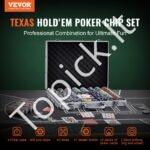 500 vienetų pokerio rinkinys su lagaminu 🎲 Profesionalus kazino rinkinys 9–10 žaidėjų – kortos, žetonai, kauliukai, mygtukai - Image 8