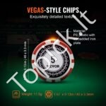 500 vienetų pokerio rinkinys su lagaminu 🎲 Profesionalus kazino rinkinys 9–10 žaidėjų – kortos, žetonai, kauliukai, mygtukai - Image 7