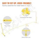 Nešiojamas „Pickleball“ tinklas 672x60x92 cm - Image 5