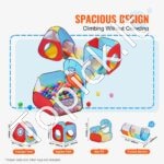 5 in 1 vaikiškas žaidimų palapinių rinkinys su tuneliu ir krepšinio lanku - Image 2