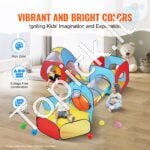 5 in 1 vaikiškas žaidimų palapinių rinkinys su tuneliu ir krepšinio lanku - Image 3