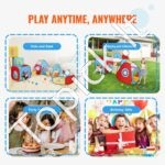 5 in 1 vaikiškas žaidimų palapinių rinkinys su tuneliu ir krepšinio lanku - Image 5