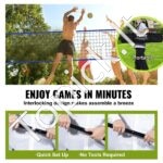 Nešiojamas tinklinio tinklas 9,7 × 2,4 m – aukščio reguliuojamas - Image 5