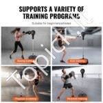 Bokso refleksinis stovas su pirštinėmis – 154 cm aukščio, reguliuojamas, su stovu ir smūgių kamuoliu, treniruotėms namuose ir sporto salėje - Image 4