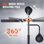 Reflekso bokso maišas su stovu ir pirštinėmis – reguliuojamas aukštis, juodas, treniruotėms namuose ir sporto salėje - Image 6