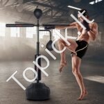 Reflekso bokso maišas su stovu ir pirštinėmis – reguliuojamas aukštis, juodas, treniruotėms namuose ir sporto salėje - Image 2