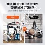 Mobilus sporto įrangos ir kamuolių laikymo stovas - Image 2