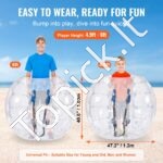 Pripučiamas „Bumper Ball“ 1,2 m – skaidrus Zorb kamuolys burbuliniam futbolui ir aktyviems lauko žaidimams - Image 2