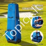 Mėlynas golfo krepšys su ratukais – sportinė golfo tašė lazdų transportavimui, patogus vežimėlis treniruotėms ir kelionėms - Image 4