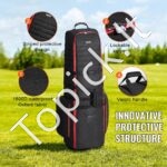 Golfo krepšys su ratukais – sportinė golfo lazdų kelioninė kuprinė su skyriais ir vežimėlio sistema - Image 3