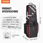 Golfo krepšys su ratukais – sportinė golfo lazdų kelioninė kuprinė su skyriais ir vežimėlio sistema - Image 6