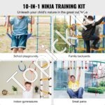 Ninja kliūčių trasa su 14 kliūčių – Slackline rinkinys vaikams 2 x 18,29 m, iki 226 kg apkrova, lauko žaidimų sistema aktyviam sportui ir pramogoms kieme - Image 2