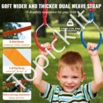 Ninja kliūčių trasa su 14 kliūčių – Slackline rinkinys vaikams 2 x 18,29 m, iki 226 kg apkrova, lauko žaidimų sistema aktyviam sportui ir pramogoms kieme - Image 3