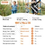 Ninja kliūčių trasa su 14 kliūčių – Slackline rinkinys vaikams 2 x 18,29 m, iki 226 kg apkrova, lauko žaidimų sistema aktyviam sportui ir pramogoms kieme - Image 7