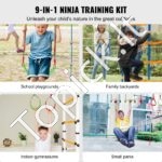 Ninja kliūčių trasa vaikams su 12 kliūčių – Slackline rinkinys 2 x 19,8 m, iki 226 kg apkrova, lauko treniruočių ir žaidimų sistema visai šeimai - Image 2
