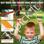 Ninja kliūčių trasa vaikams su 12 kliūčių – Slackline rinkinys 2 x 19,8 m, iki 226 kg apkrova, lauko treniruočių ir žaidimų sistema visai šeimai - Image 3