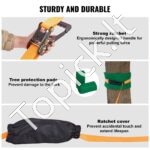 Slackline su kliūtimis vaikams – 2 x 18,3 m juostos + medžių apsauga, iki 226 kg apkrova, ninja kliūčių trasa lauko žaidimams ir treniruotėms (oranžinė) - Image 5