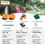 Slackline su kliūtimis vaikams – 2 x 18,3 m juostos + medžių apsauga, iki 226 kg apkrova, ninja kliūčių trasa lauko žaidimams ir treniruotėms (oranžinė) - Image 7