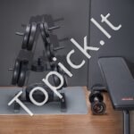 Mobilus hantelių stovas su ratukais – 227 kg talpa, kompaktiškas ir patogus laikymas - Image 2