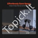 Mobilus hantelių stovas su ratukais – 136 kg talpa, kompaktiškas ir patogus laikymas - Image 6