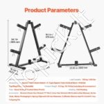 Mobilus hantelių stovas su ratukais – 136 kg talpa, kompaktiškas ir patogus laikymas - Image 3