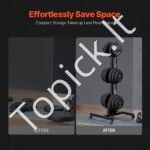 Mobilus hantelių stovas su ratukais – 454 kg talpa, kompaktiškas ir patogus laikymas - Image 6