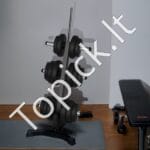 Mobilus hantelių stovas su ratukais – 454 kg talpa, kompaktiškas ir patogus laikymas - Image 2
