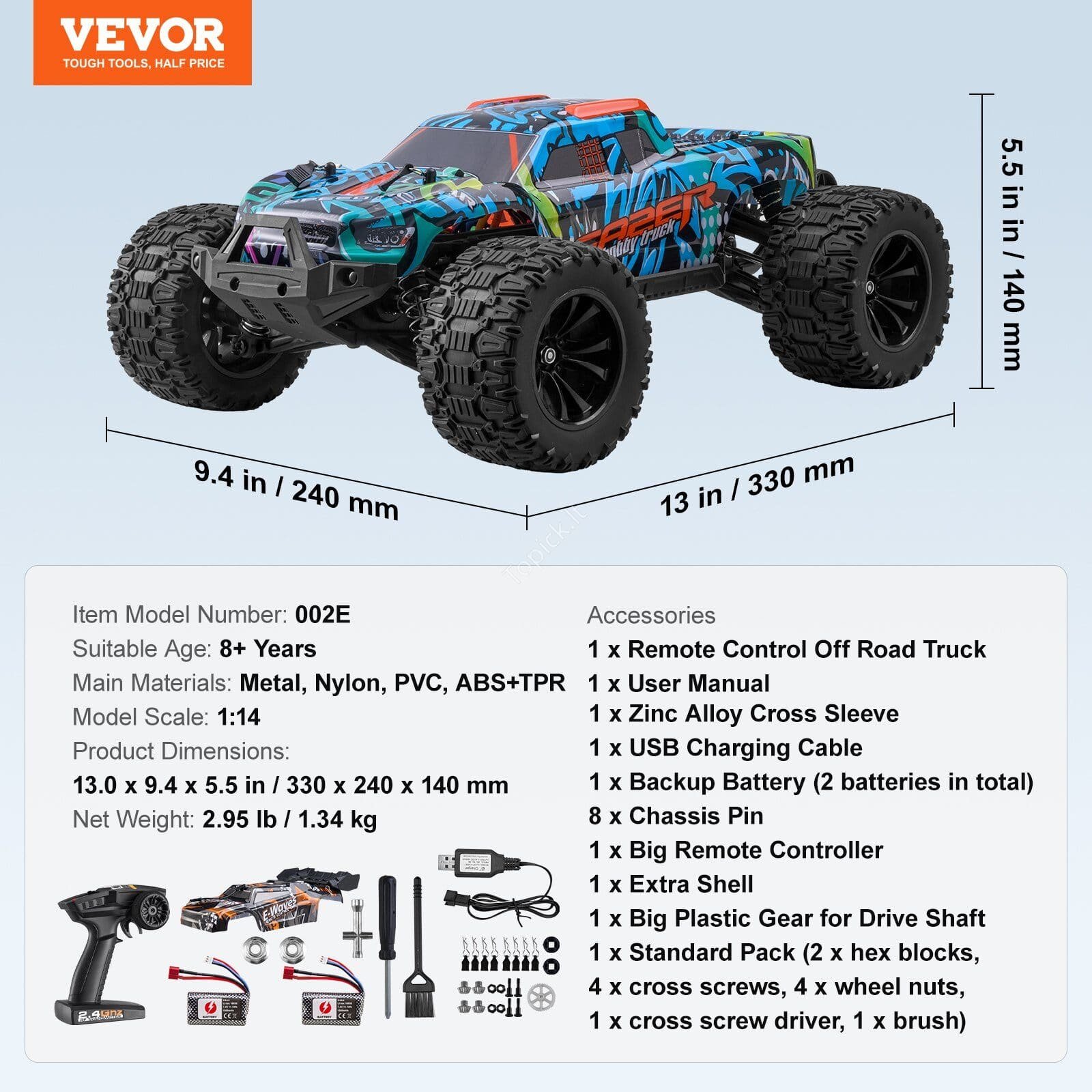 de_SQZQYKYYCWSD52FJIV9_original_img-v1_rc-offroad-truck-f6 Nuotolinio valdymo 1:14 visureigis 4WD – greitis, galia ir universalumas - Image 3