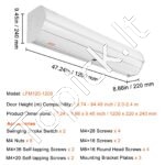 Durų oro užuolaida 120 cm, 2038 m³/h, 2 greičiai – tylus veikimas, efektyvi apsauga nuo šalčio, dulkių ir vabzdžių - Image 3